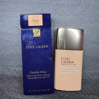 Estee Lauder Double Wear Sheer Foundation Long Wear Makeup 3N2 Wheat 30ml NIB - Image 1 of 3