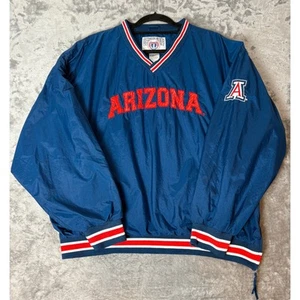 Vintage University of Arizona Windbreaker Jacket - Genuine Stuff - Blue/Red XL - Picture 1 of 9