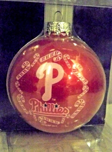 MLB Philadelphia Phillies vidrio redondo colgante adorno de Navidad - Imagen 1 de 1