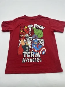 Marvel Team Avengers T-Shirt Youth Boys Size L Red Graphic Print Logo ..#28499 - Picture 1 of 9