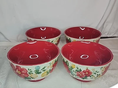 Juego de 4 cuencos de sopa/cereal Pioneer Woman Blossom Jubilee florales de gres Foto 1 de 4