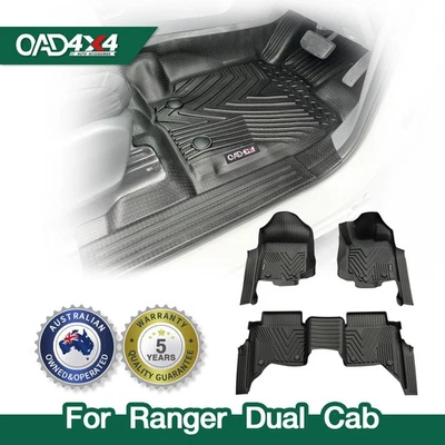 Injection 5D Car Floor Mats for Ford Ranger PX PX2 PX3 Dual Cab 2011-2022 - image 1 of 4