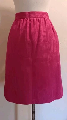Minifalda vintage años 80 Yves Saint Laurent Rive Gauche rosa moire talla 44 L Foto 1 de 4