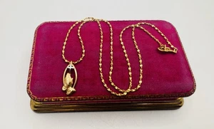 Vintage religiös 14k Gold gefüllt GF betende Hände & Kreuz Anhänger Halskette 18" - Bild 1 von 8