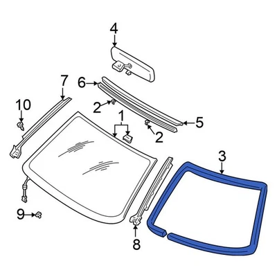 For Nissan Altima 1998-2001 Nissan G2G1689901 Windshield Frame Weatherstrip Seal Foto 1 de 4