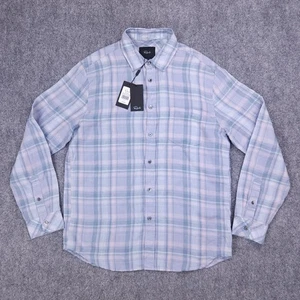 Rails Shirt Mens Medium Blue Pink Linen Plaid Havana Cerulean Jewel Button Up - Picture 1 of 15