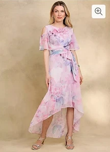 Kaleidoscope Blumendruck Cold Shoulder hoher niedriger Saum Kleid für Damen Größe 20 UK - Bild 1 von 5