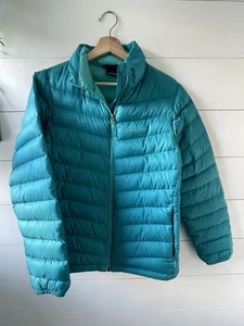 Piumino donna L Marmot A93910 700 piumino imbottito blu acqua cappotto zip intera - Foto 1 di 21