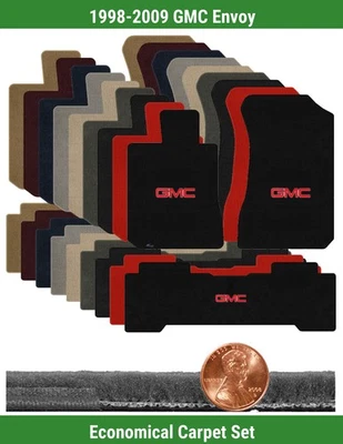 Набор ковриков Velourtex на заказ для 1998-2009 GMC Envoy с логотипом (3 штуки) #NRY - Изображение 1 из 4