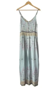 Mono Boho Estampado Azul Cleobella Anthropologie Talla M Hippie Indie Terroso - Imagen 1 de 9
