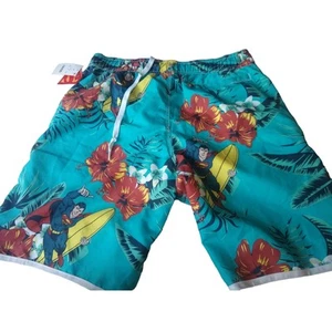 DC Superman Badehose für Herren Neu mit Etikett Medium türkis - Bild 1 von 3
