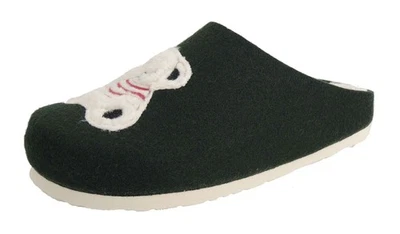 Dr. BRINKMANN / TOFEE Damen Pantoffel Hausschuh WOLLFILZ "BÄRCHEN" grün