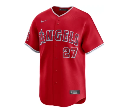 NWT Nike Men's Los Angeles Angels Mike Trout #27 Red Vapor Jersey M, L, XL ✅ - Image 1 of 3