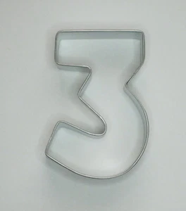 3" Number #3 Cookie Cutter Tin Steel Math Age Year 3rd Birthday Party Fondant - Picture 1 of 5