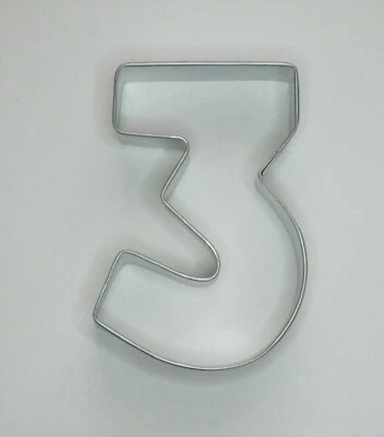 3" Number #3 Cookie Cutter Tin Steel Math Age Year 3rd Birthday Party Fondant - Image 1 of 4