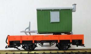 LGB 4010 ORANGE FLAT CAR w/ WORK TRAILER    no box - Picture 1 of 6