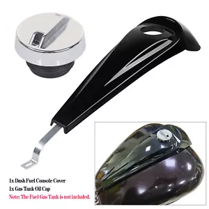 Consola de combustible Black Dash + tapa cromada para tanque de gasolina para Harley Touring Street Glide - Imagen 1 de 13