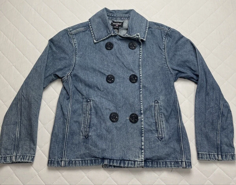 Vintage Polo Ralph Lauren Jacket Girls 12/14 Denim Button Front Nautical Sailing - Image 1 of 4