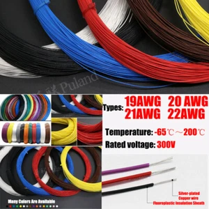 19AWG~22AWG PTFE Silver-plated Copper Stranded Electrical Wire Cable Audio Wire - Picture 1 of 11