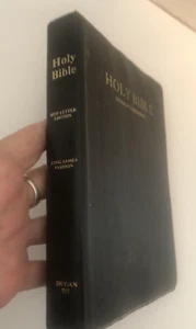 Vtg 1985 DUGAN 780 HOLY BIBLE Black Leather BOOK Concordance Red Letter KJV - Picture 1 of 7
