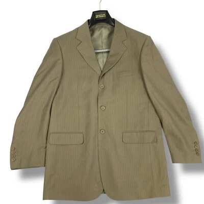 EUC Giorgio Fiorelli Mens Italian Sport Coat Brown Striped Super 120s--Size 42 L - Image 1 of 4