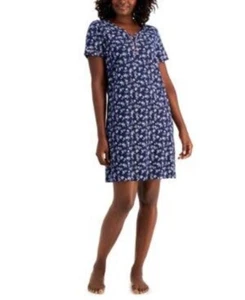 Charter Club Womens Nightgown Sleep Shirt Floral Blue NWT - Picture 1 of 4