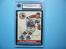 1954/55 TOPPS NHL HOCKEY CARD #12 BUCKY HOLLINGWORTH ROOKIE RC KSA 4 VG/EX 54/55