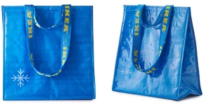IKEA Blue Cooler Shopping Bag w Strip Seal 24L 2H Heavy Duty Picnic Woven 38x40 - Picture 1 of 2