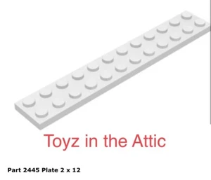 Lego 1x 2445 White Plate 2 x 12 10497 - Picture 1 of 1