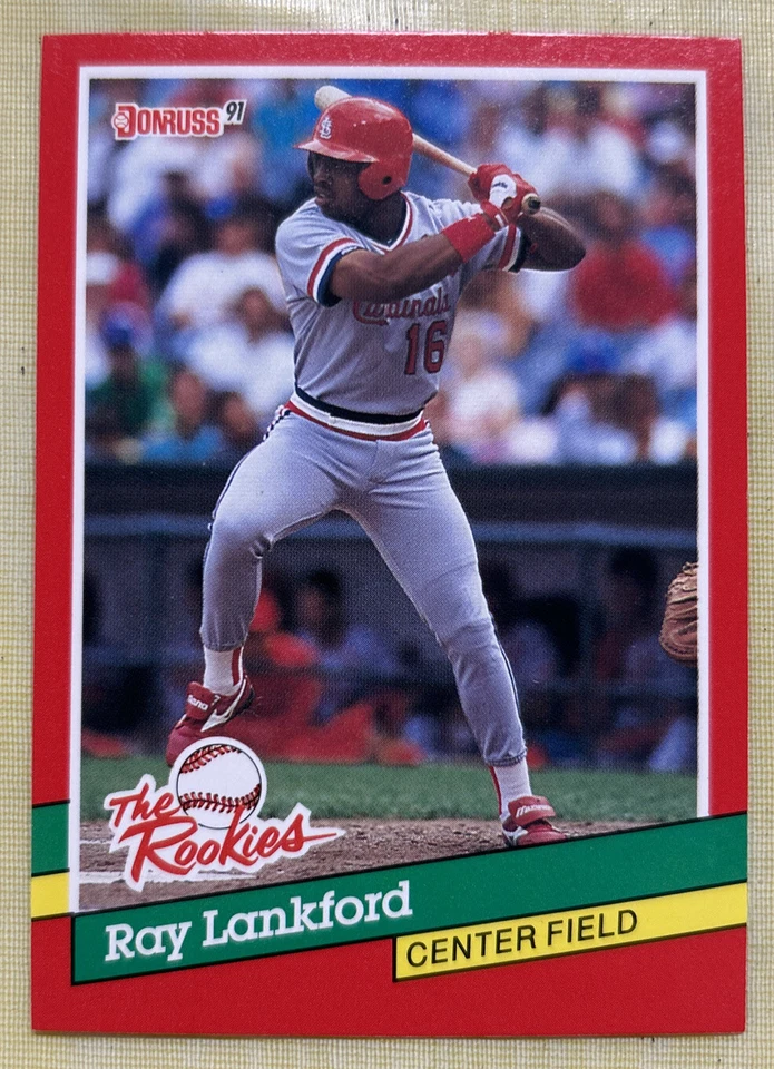1991 Donruss Rookies Ray Lankford Baseball Card #8 Cardinals CF High-Grade NM - Image 1 of 2