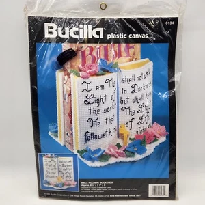 Bucilla 6134 Bible Holder Bookends Plastic Canvas Kit 1994 Sealed  - Picture 1 of 8