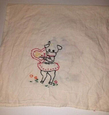 Seis (6) servilletas Lenin de 16 pulgadas x 16 pulgadas estampadas para bordar impresiones infantiles Foto 1 de 4