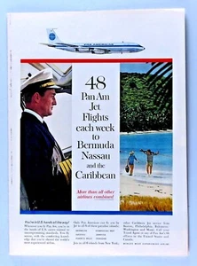 Pan AM Jet Clipper 1958 Bermudas de colección anuncio impreso original 8,5 x 11" - Imagen 1 de 4