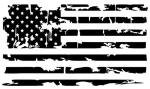 Distressed American Flag Premium Waterproof Vinyl Decal - Picture 1 of 1
