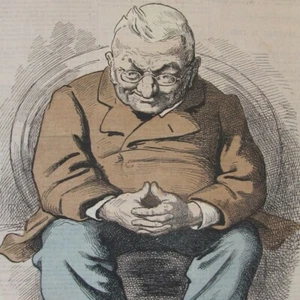 Petit bonhomme vit encore Centre Gauche - Caricature Gill Gravure de presse 1873 - Picture 1 of 2