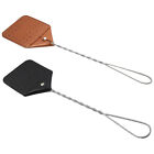 Leather Flyswatter Swatter with Stainless Steel Handle Fly Swatter Manual