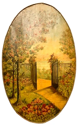 Huile sur toile passage du lac (Vue sur le lac alentours de Annecy) .XX siècle. - Photo 1/4