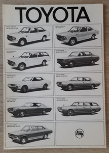 Toyota Range Brochure / Leaflet c.1974 - Corolla Carina Celica Corona Crown - Picture 1 of 2