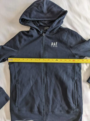 Abercrombie & Fitch Slim Fit Full Zip Reversible Hoodie. Boys Size XL. Navy Blue - Image 1 of 4