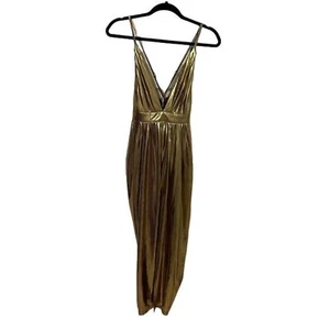 Fate Metallic Gold Cocktail Party Kleid Damen Größe Small NEU Glamourös - Bild 1 von 14