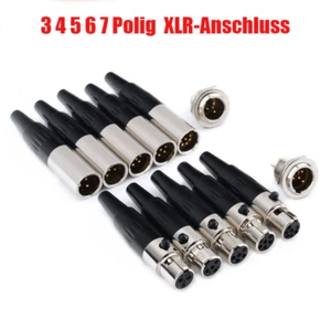 2/4/10X 3 4 5 6 7 Polig Mini XLR Anschluss Mikrofon Audio Kabel Stecker Buchse - Bild 1 von 8