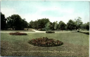 1910s IN Postcard French Lick Springs Hotel Lawn And Driveway Unposted - Picture 1 of 2
