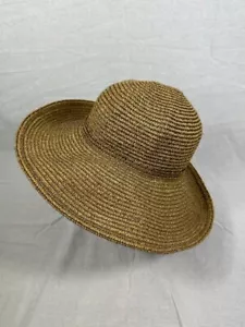 MARK&SPENCER WOMEN'S DARK BROWN PAPER WIDE BRIM SUN HAT UK ONE SIZE HT013 - Picture 1 of 3