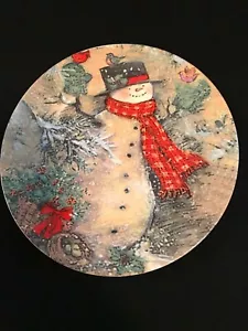 Plato decorativo muñeco de nieve vacaciones de Navidad diseñador cocina novedad coleccionable - Imagen 1 de 6
