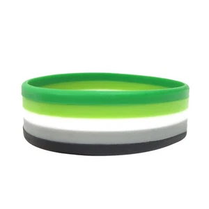 LGBT Pride Armbänder Silikon LGBTQ+ Band Aro Flagge grün grau UK Aromantic - Bild 1 von 13