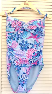 LILLY PULITZER Flamenco One Piece Swimsuit BAHAMAS BEACHCOMBER Size 12 NWT - Picture 1 of 11