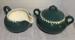 Vintage Harker Pottery Creamer And Sugar Dish - Picture 1 of 7