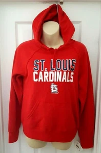 St Louis Cardinal Womens Hoodie Size Small Red Sweatshirt Silver Sparkle Logo - Picture 1 of 4