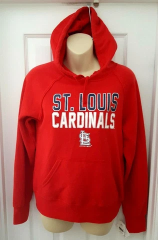 St Louis Cardinals Womens Hoodie Size XS Red Sweatshirt Silver Sparkle Logo New Cover