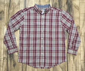 Saddlebred Stretch Poplin Long Sleeve Button Down Pocket Shirt Plaid - Picture 1 of 10